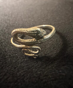 Silver snake ring, size R