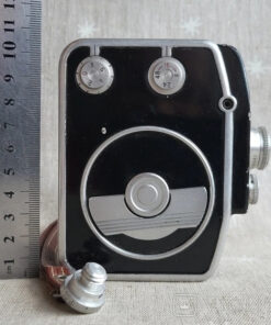 Vintage 8mm movie camera “Ekran,” USSR, retro film equipment.