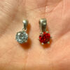 Duo Sterling silver pendants cubic zirconia