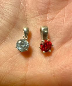 Duo Sterling silver pendants cubic zirconia