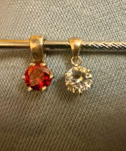 Duo Sterling silver pendants cubic zirconia
