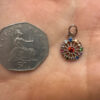 Chakra multi-color Multi Gams Sterling silver round pendant