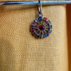 Chakra multi-color Multi Gams Sterling silver round pendant