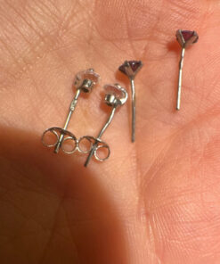 Two pairs of silver stud earrings(#5)