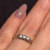 Silver ring with sparkling stones, size K(#2)