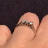 Silver ring with sparkling stones, size K(#2)