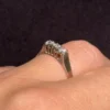Silver ring with sparkling stones, size K(#2)