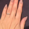Silver ring with sparkling stones, size K(#2)