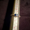 Vintage Sterling Silver Two Lapis Hearts Ring -UK Size O(#23)