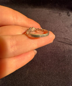Vintage Sterling Silver Two Lapis Hearts Ring -UK Size O