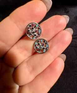 New Silver stud earrings “Tree of Life”#23)