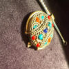 Nepali Tribal Tibetan Turquoise Red Coral Lapis Lazuli Pendant 1.5(#28)
