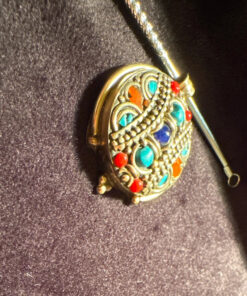 Nepali Tribal Tibetan Turquoise Red Coral Lapis Lazuli Pendant 1.5(#28)