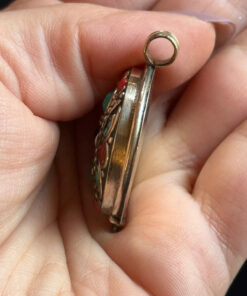 Nepali Tribal Tibetan Turquoise Red Coral Lapis Lazuli Pendant 1.5