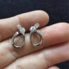 “White Ice London “925 Sterling Silver Tested 2 natural Diamonds each Earring