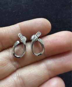 “White Ice London “925 Sterling Silver Tested 2 natural Diamonds each Earring