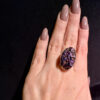 Purple Titanium Druzy 925 Silver Ring Uk size N (#30)