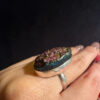 Purple Titanium Druzy 925 Silver Ring Uk size N (#30)