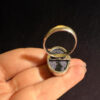 Purple Titanium Druzy 925 Silver Ring Uk size N (#30)