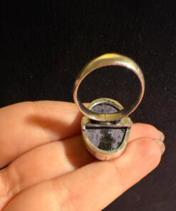 Purple Titanium Druzy 925 Silver Ring Uk size N