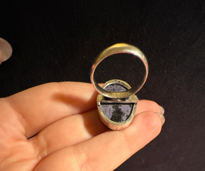 Purple Titanium Druzy 925 Silver Ring Uk size N (#30)