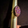 Purple Titanium Druzy 925 Silver Ring Uk size N (#30)