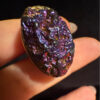 Purple Titanium Druzy 925 Silver Ring Uk size N (#30)