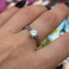 Sterling Silver Hearts Ring with Large Sparkling Cubic Zirconia - Size N(#30)
