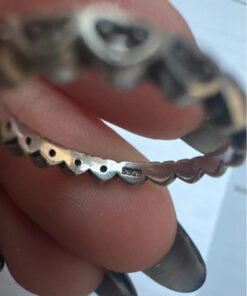 Sterling Silver Hearts Ring with Large Sparkling Cubic Zirconia - Size N