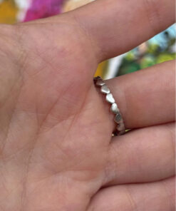Sterling Silver Hearts Ring with Large Sparkling Cubic Zirconia - Size N