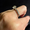 Sterling Silver Hearts Ring with Large Sparkling Cubic Zirconia - Size N(#30)