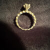 Sterling Silver Hearts Ring with Large Sparkling Cubic Zirconia - Size N(#30)