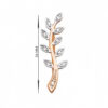 Two-tone gold ear cuffs with cubic zirconia, 585 fineness 14K gold