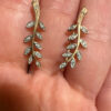 Two-tone gold ear cuffs with cubic zirconia, 585 fineness 14K gold