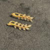 Two-tone gold ear cuffs with cubic zirconia, 585 fineness 14K gold