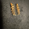 Two-tone gold ear cuffs with cubic zirconia, 585 fineness 14K gold