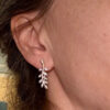 Two-tone gold ear cuffs with cubic zirconia, 585 fineness 14K gold