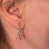 Two-tone gold ear cuffs with cubic zirconia, 585 fineness 14K gold