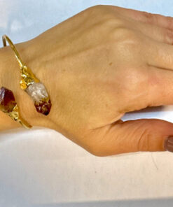 Natural Double-Citrine bracelet adjustable