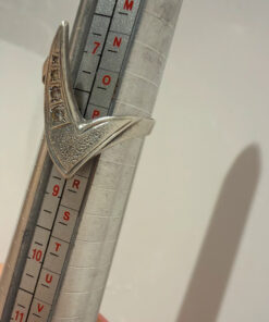 Zig zag sterling silver ring uk size P #30