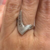 Zig zag sterling silver ring uk size P #30