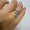 Zig zag sterling silver ring uk size P #30