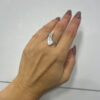 Zig zag sterling silver ring uk size P #30
