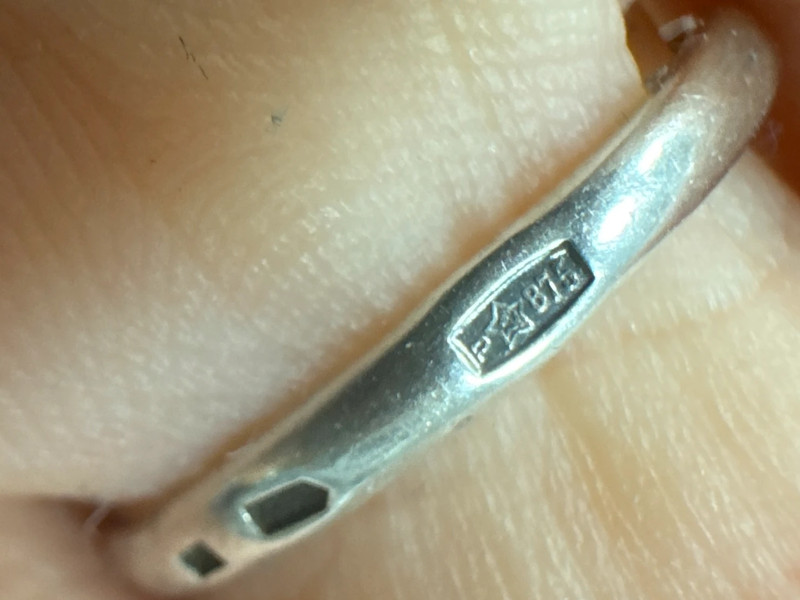 Soviet silver ring, 875 purity, size O#30.