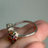 925  Sterling Silver Multiple Colour natural Chrysoberyl Butterfly Ring -UK Size O#40