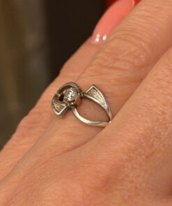 Vintage Soviet sterling silver ring with star size M#36