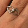 Vintage Soviet sterling silver ring with star size M#36