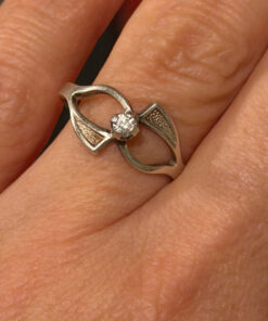 Vintage Soviet sterling silver ring with star size M#36