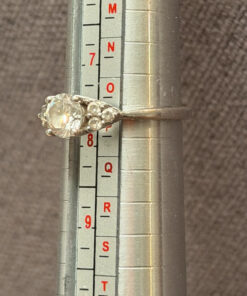 925  Sterling Silver Cz  Ring -UK Size O1/2#40