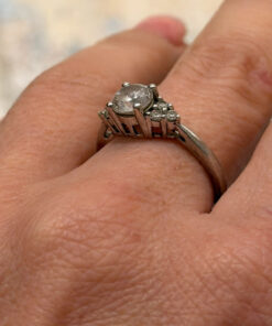 925 Sterling Silver Cz Ring -UK Size O1/2